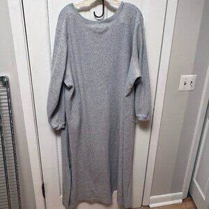 Warm and Cozy Gray Long Sleeve Sweat Shirt Dress